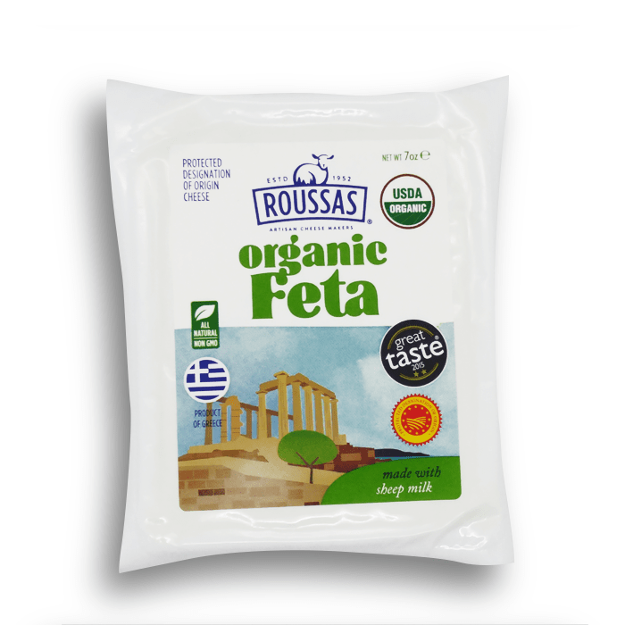Roussas Organic Feta Cheese PDO 200g (7oz)