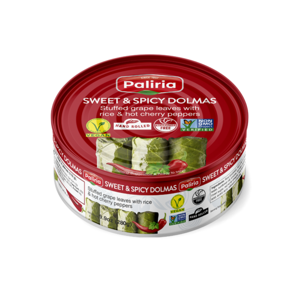 Palirria Sweet & Spicy Stuffed Grape Leaves — Hand-Rolled Greek Dolmades | Since 1957 | 10oz