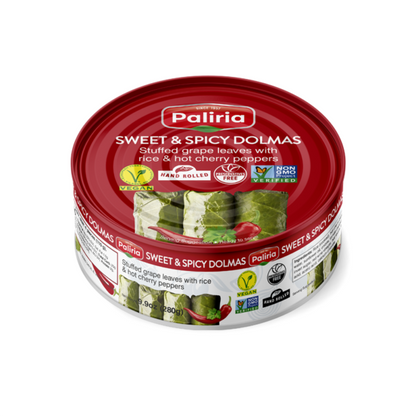 Palirria Sweet & Spicy Stuffed Grape Leaves — Hand-Rolled Greek Dolmades | Since 1957 | 10oz