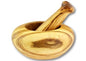 Olive Wood Pestle & Mortar — Curved Edge | Handcrafted Greek Olivewood