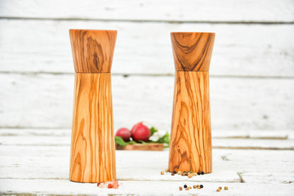 Olive Wood Salt & Pepper Grinder — Ceramic Mechanism | Handcrafted Greek Olivewood