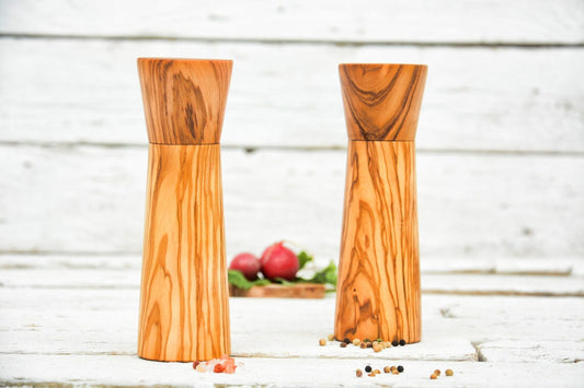 Olive Wood Salt & Pepper Grinder — Ceramic Mechanism | Handcrafted Greek Olivewood