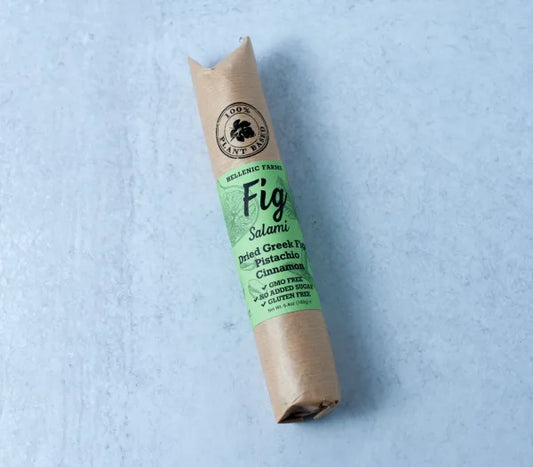 Hellenic Farms Vegan Fig Salami — Pistachio & Cinnamon | Raw Greek Figs, No Added Sugar | Vegan Charcuterie