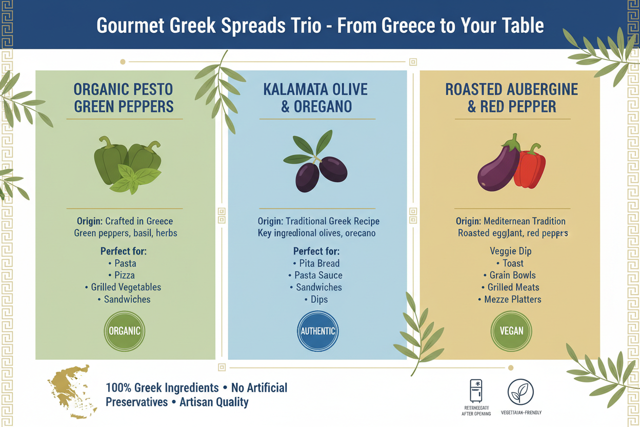 Greek Spreads Trio Infographic