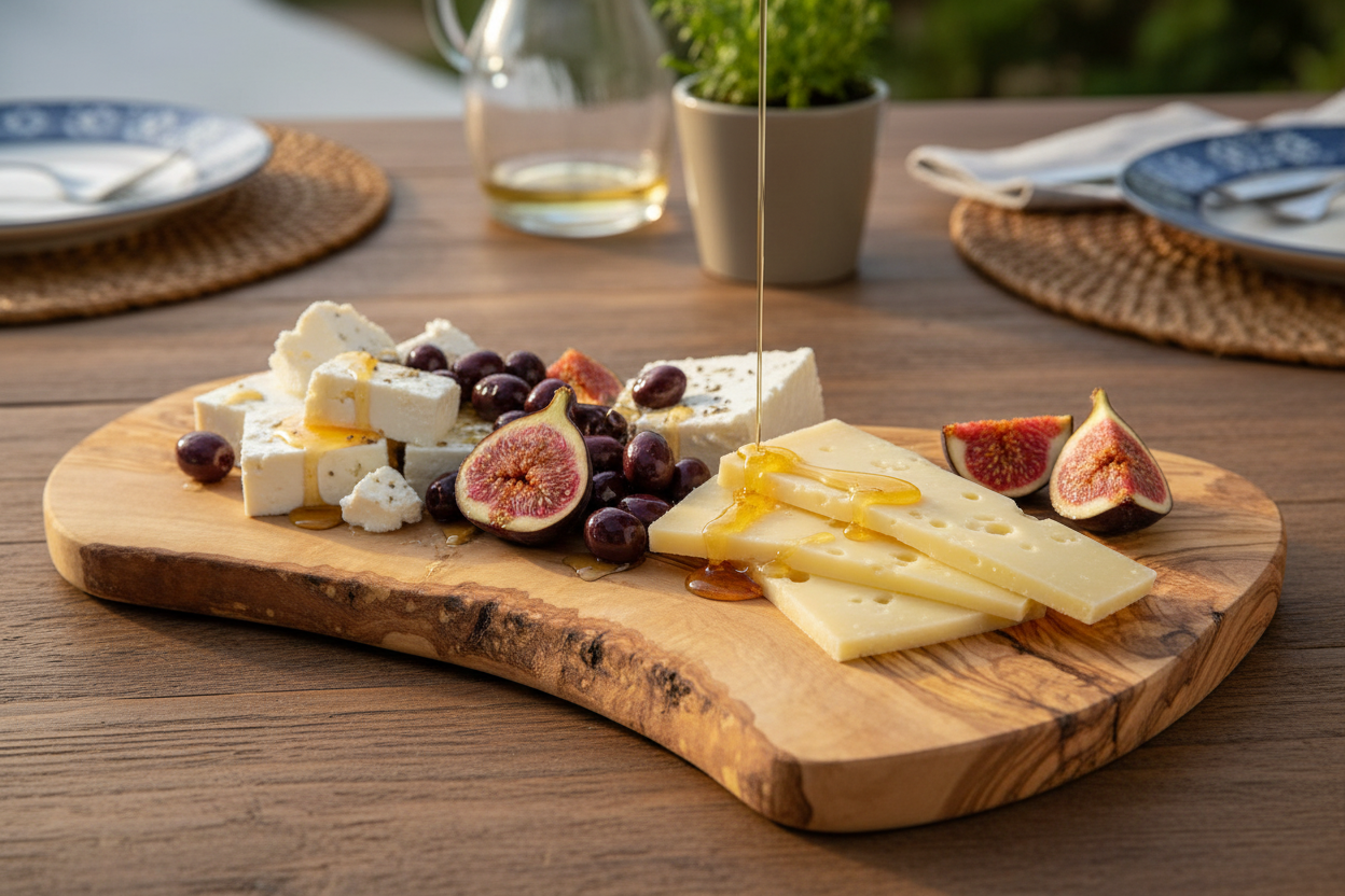 Olive Wood Rustic Serving Board — Live Edge, 58x28cm | Handcrafted Greek Olivewood