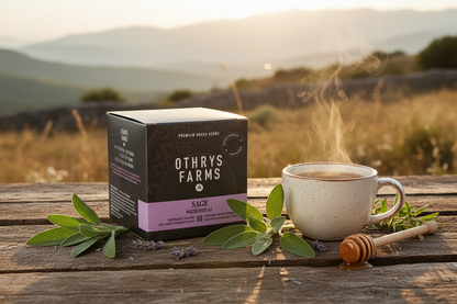 Othrys Farms Greek Sage Herbal Tea | Wild-Harvested | 10 Pyramid Bags x 1.5gr