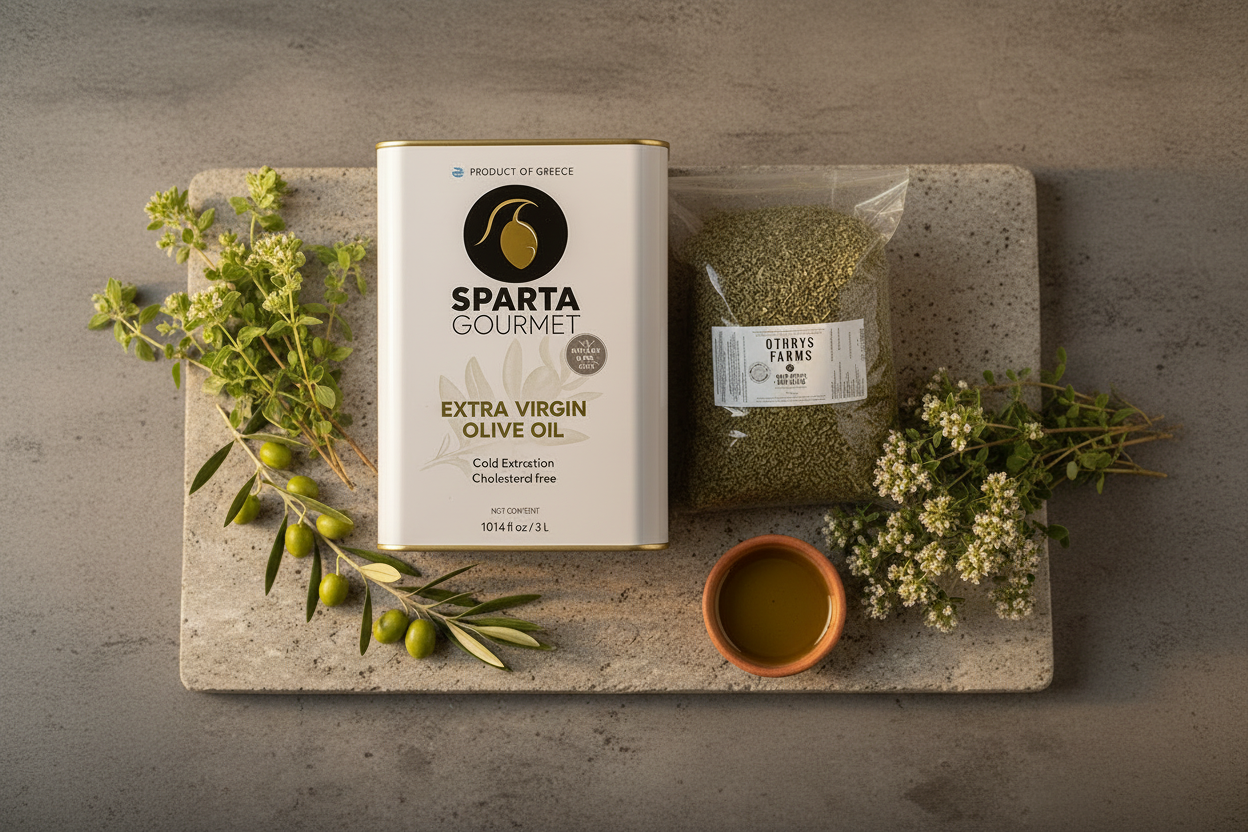 Sparta Gourmet EVOO 3L + Othrys Wild Greek Oregano 1lb — The Greek Kitchen Staples Bundle