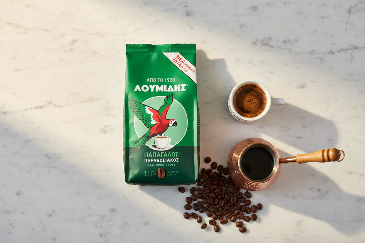 Loumidis Papagalos Greek Coffee | Traditional Classic Roast | 16oz