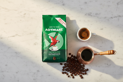 Loumidis Papagalos Greek Coffee | Traditional Classic Roast | 16oz