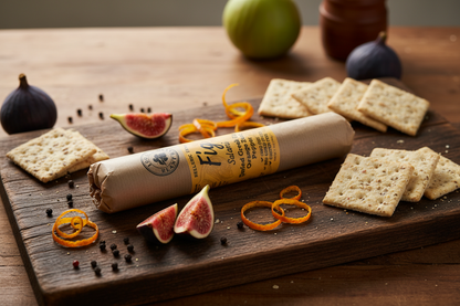 Hellenic Farms Vegan Fig Salami | Orange Zest | Raw Greek Figs & Citrus | Vegan Charcuterie