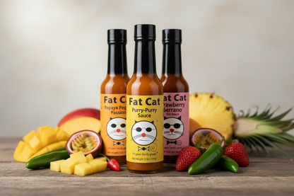 FAT CAT Mild Heat 3 Bottle Hot Sauce Gift Box