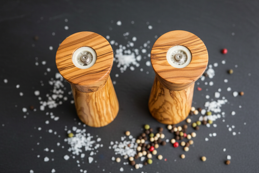 Olive Wood Salt & Pepper Grinder — Ceramic Mechanism | Handcrafted Greek Olivewood