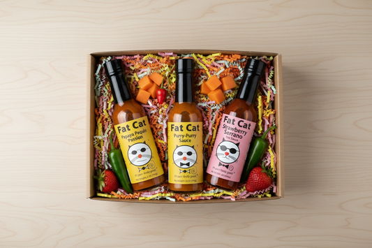 FAT CAT Mild Heat 3 Bottle Hot Sauce Gift Box