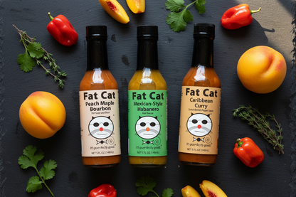 FAT CAT Grill Masters 3 Bottle Hot Sauce Gift Box