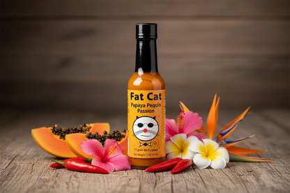 Fat Cat Papaya Pequin Passion — Tropical Fruit Hot Sauce | Small-Batch, All-Natural | Made in Florida | 5oz