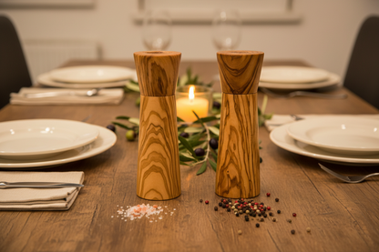 Olive Wood Salt & Pepper Grinder — Ceramic Mechanism | Handcrafted Greek Olivewood