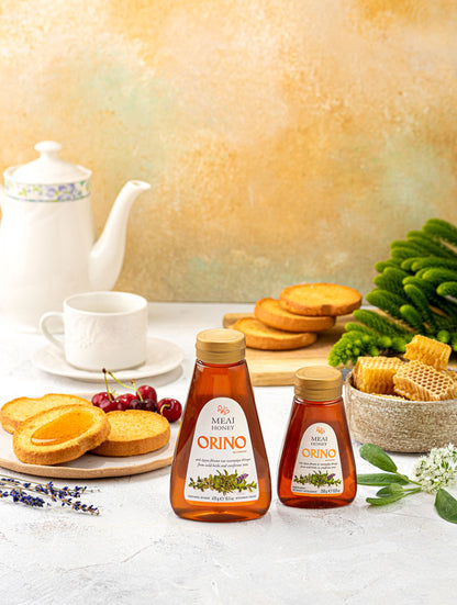 Orino Greek Mountain Honey — Raw & Unfiltered Wild Thyme, Sage & Pine | 16.6 oz Squeeze Jar