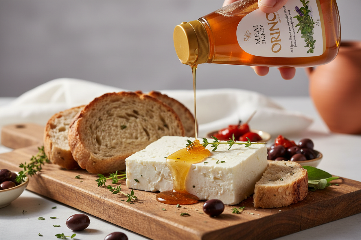 Orino Honey with Feta and Bread