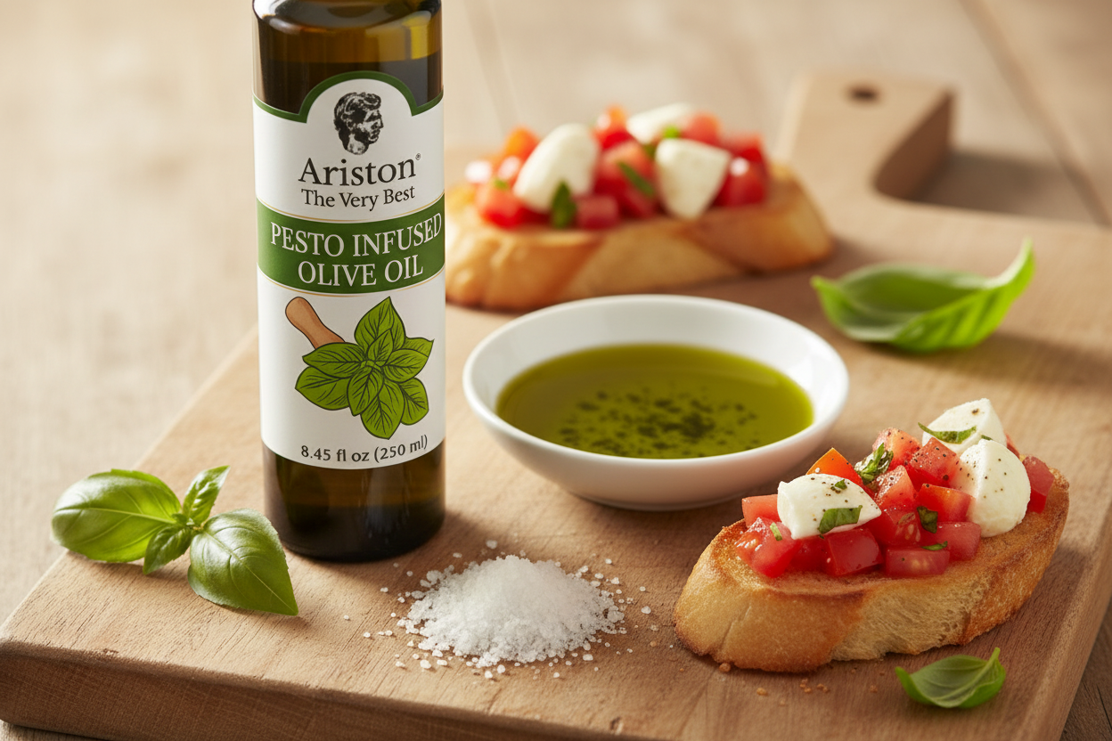 Pesto EVOO Bruschetta