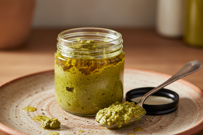 Pesto Green Peppers Close-up