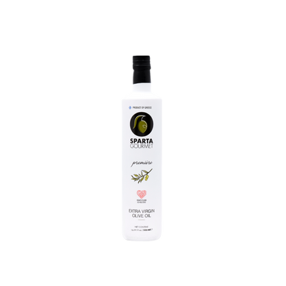 Sparta Gourmet Premier olive oil bottle on a white background