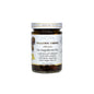 Jar of 5 olive varieties on a white background