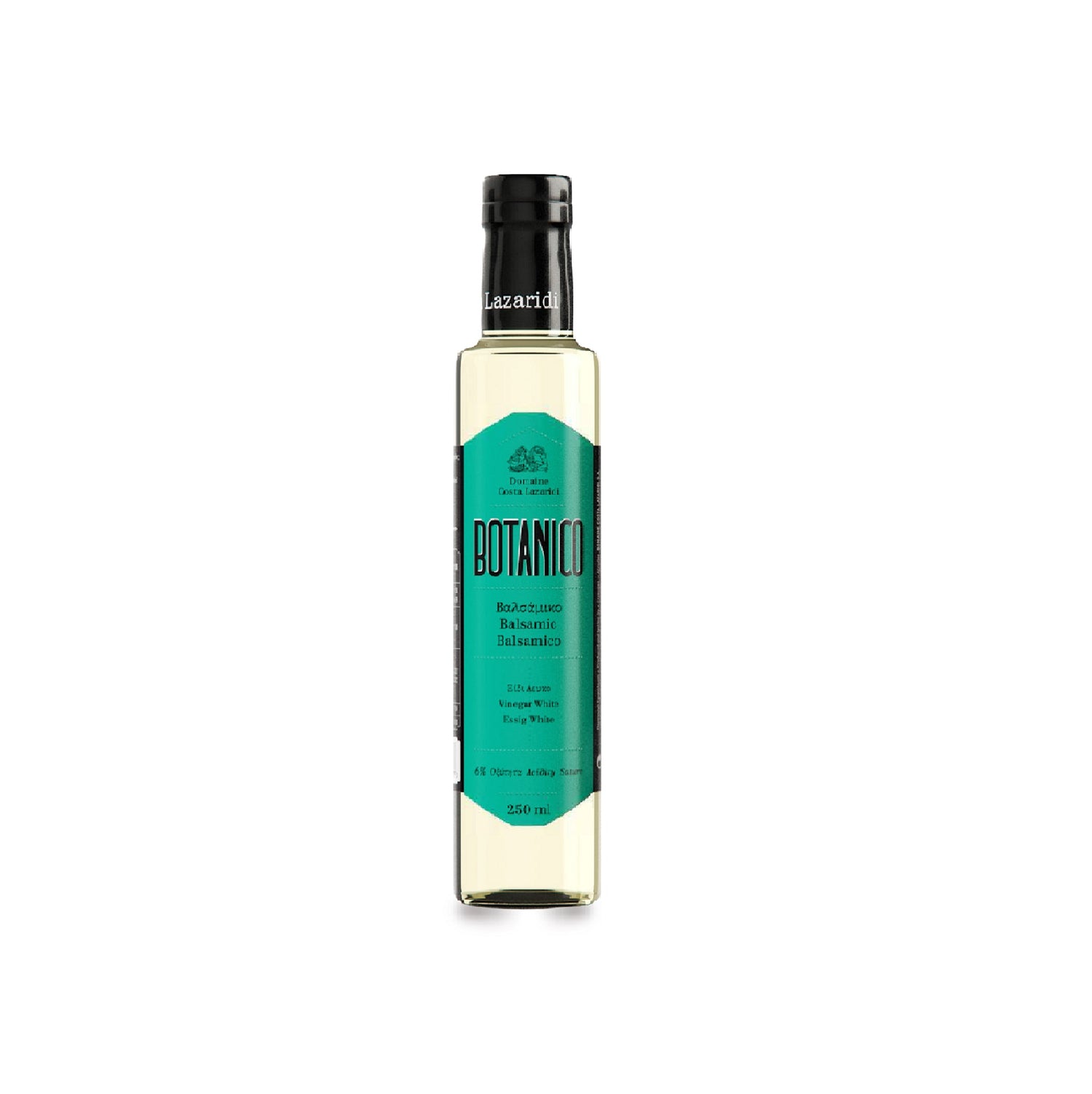 White Balsamic Vinegar. Produced in Greece, Imported by Alpha Omega Imports