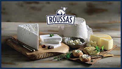 Roussas Greek PDO Feta Cheese — Barrel-Aged Sheep & Goat Milk Feta | 4.4 lb Bulk Block
